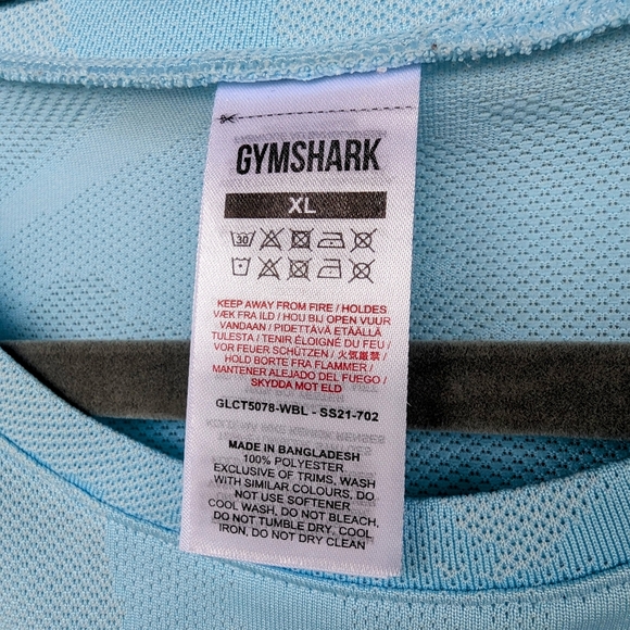 Gymshark Blue Athletic Crop Top XL - Picture 4 of 4